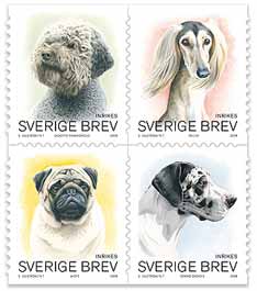 Dog stamps from Sweden